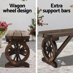 Outdoor Wooden Garden Bench Seat Patio Furniture Dining Chair Wagon Style Outdoor Seating