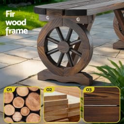Outdoor Wooden Garden Bench Seat Patio Furniture Dining Chair Wagon Style Outdoor Seating