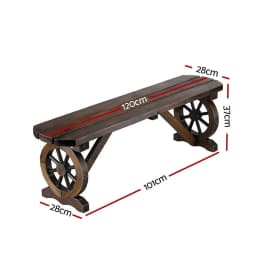 Outdoor Wooden Garden Bench Seat Patio Furniture Dining Chair Wagon Style Outdoor Seating