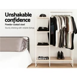 Artiss Style Wardrobe Clothes Rack Airer Coat Stand 150cm Metal Garment Organizer Home Storage Display Rack