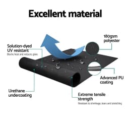 Retractable Side Awning Outdoor Sun Shade Privacy Screen 1.8x3M Black Patio Wind Blocker