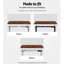 Rustic Brown 140CM Standing Desk Top Adjustable Height Desktop Workstation Panel for Home Office Use