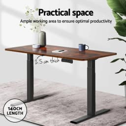 Rustic Brown 140CM Standing Desk Top Adjustable Height Desktop Workstation Panel for Home Office Use