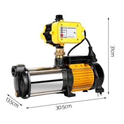 2000W 4 Stage Garden Water Pump High Pressure Irrigation Booster Pump Automatic Multi Stage External Sprinkler Pump for rainwater Tank Transfer Home Farm Lawn Yellow