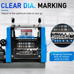 PORIYA Electric Wire Stripping Machine Copper Cable Stripper 1.5-25mm 60W W/3 Blades