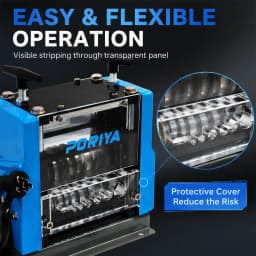 PORIYA Electric Wire Stripping Machine Copper Cable Stripper 1.5-25mm 60W W/3 Blades
