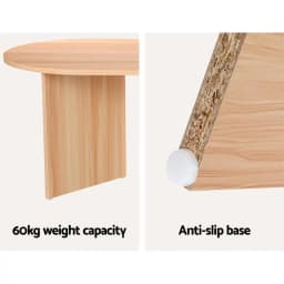 Oval Pine Coffee Table 110CM Modern Wooden Living Room Center Table Alva Style