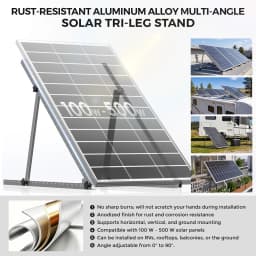 RVPOZWER 4PCS Solar Panel Bracket 45 Inch Adjustable Foldable Tilt Leg Mount Stand Heavy Duty Support Frame for Off-Grid System RV Camper Trailer Boat Home Rooftop Outdoor Solar Panel Installation
