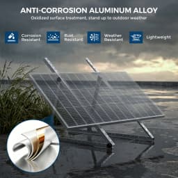 RVPOZWER 4PCS Solar Panel Bracket 45 Inch Adjustable Foldable Tilt Leg Mount Stand Heavy Duty Support Frame for Off-Grid System RV Camper Trailer Boat Home Rooftop Outdoor Solar Panel Installation