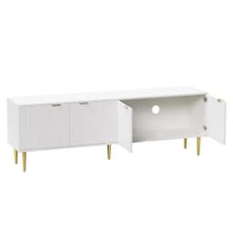 White TV Cabinet Entertainment Unit Storage Stand 180CM Modern Living Room Furniture