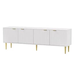 White TV Cabinet Entertainment Unit Storage Stand 180CM Modern Living Room Furniture