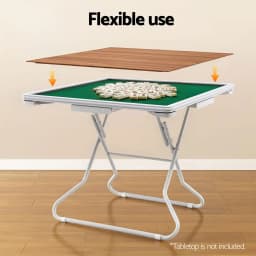 Foldable Mahjong Table for home 4 Drawers Cup Holders Green Portable Game Table