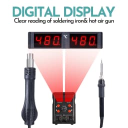 700W Solder Rework Station 2 in 1 Soldering Iron Kit Hot Air Heat Gun Station
