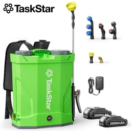 TaskStar Electric Sprayer 16L High Capacity Agricultural Pesticide Spray Tool 100 Pressure Knapsack Sprayer with 2 2000mAh Rechargeable Batteries & 6 Nozzles
