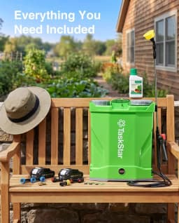 TaskStar Electric Sprayer 16L High Capacity Agricultural Pesticide Spray Tool 100 Pressure Knapsack Sprayer with 2 2000mAh Rechargeable Batteries & 6 Nozzles