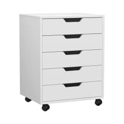 5 Drawer Mobile Filing Cabinet Rolling Storage Chest White Office Storage Cabinet