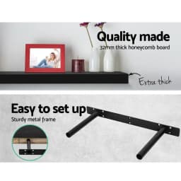 Floating Wall Shelf Set of 3 Black Modern Minimalist Storage Display Shelves for Living Room Bedroom Bathroom Kitchen Decor