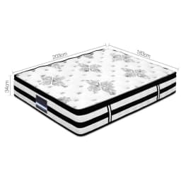 34cm Euro Top Pocket Spring King Mattress Medium Firm Breathable Sleep Support Comfort Durable Bed Mattress