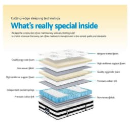 34cm Euro Top Pocket Spring King Mattress Medium Firm Breathable Sleep Support Comfort Durable Bed Mattress