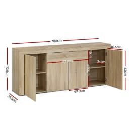 Modern Oak Buffet Sideboard Storage Cabinet with Doors and Shelves for Dining Room Living Room and Kitchen