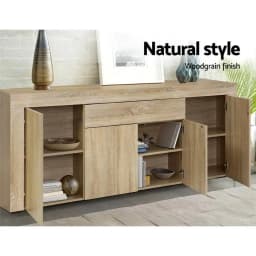 Modern Oak Buffet Sideboard Storage Cabinet with Doors and Shelves for Dining Room Living Room and Kitchen