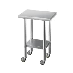 Stainless Steel Kitchen Work Bench with Wheels 61x46cm Heavy Duty Mobile Prep Table