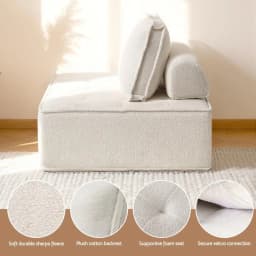 Floor Sofa Lounge Chair with Pillow Adjustable Foldable Tatami Floor Seat Soft Cushioned Backrest Indoor Reading Relaxation Chair Compact Living Room Bedroom Seating