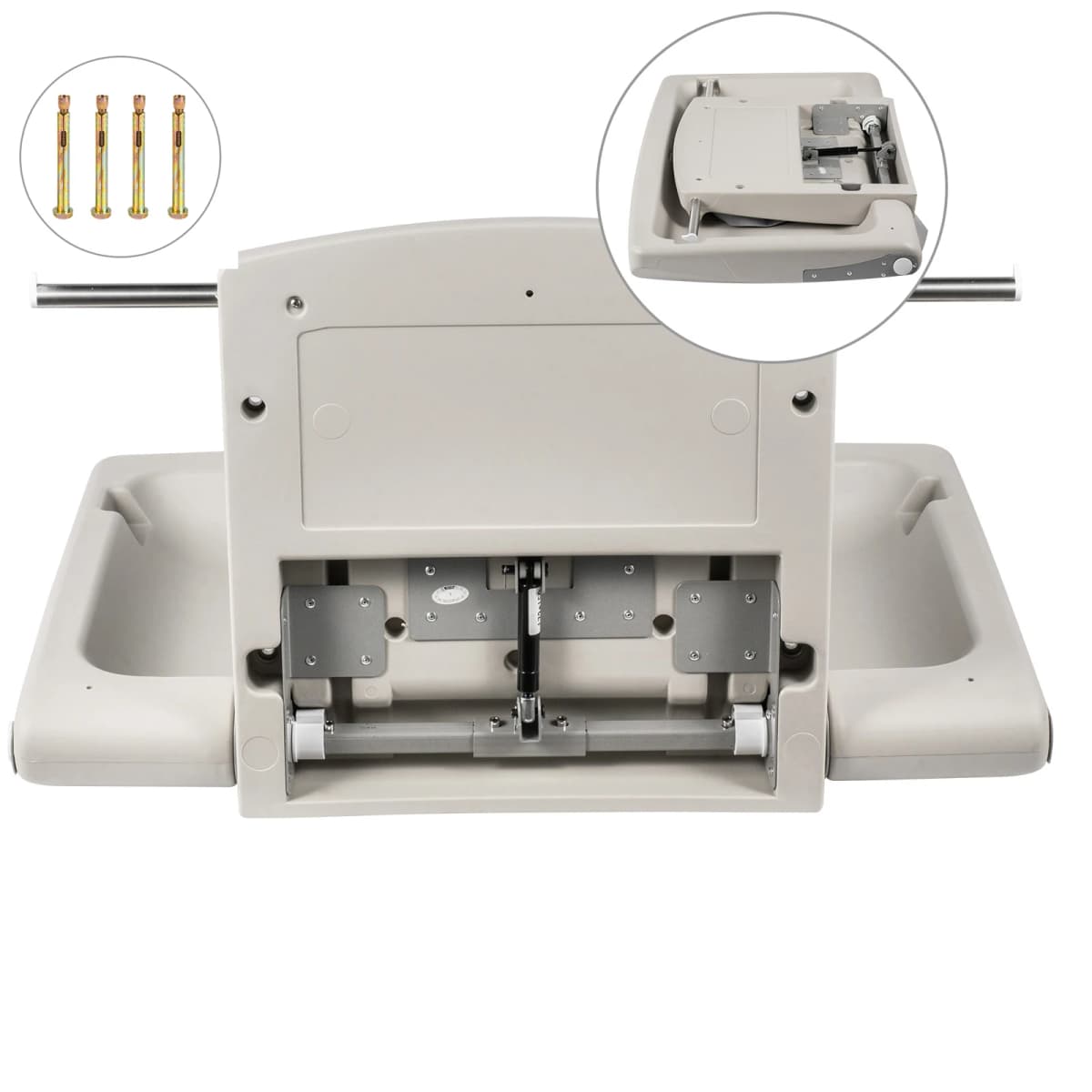 SucceBuy Baby Changing Station Commercial Wall Mounted Baby Diaper Changing Table Fold Down Vertical Baby Changing Table