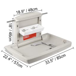 SucceBuy Baby Changing Station Commercial Wall Mounted Baby Diaper Changing Table Fold Down Vertical Baby Changing Table