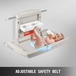 SucceBuy Baby Changing Station Commercial Wall Mounted Baby Diaper Changing Table Fold Down Vertical Baby Changing Table