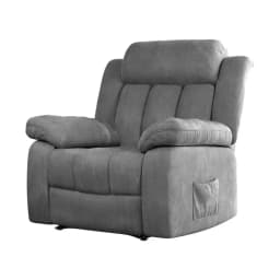 Electric Heated Massage Recliner Chair Velvet Lounge Sofa Grey