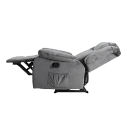 Electric Heated Massage Recliner Chair Velvet Lounge Sofa Grey