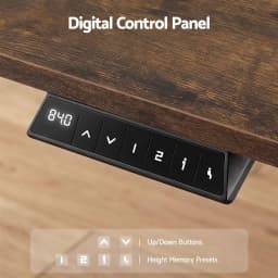 Electric Standing Desk Adjustable 140cm Ergonomic Brown Office Workstation Modern Home Computer Table