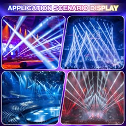 MINGJIE 1/2/4PCS 265W 19x15W RGBW LED Wash Moving Head Light with RDM Function – 16/24 Channel DMX Stage Lighting for DJ, Club, Party