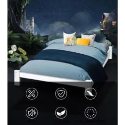 Double Size Wooden White Bed Frame Minimalist Durable Platform Bed for Home Bedroom Furniture