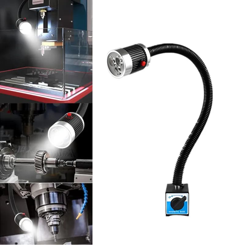 9W LED CNC Machine Lathe Light with Magnetic Base Flexible Gooseneck Work Lamp