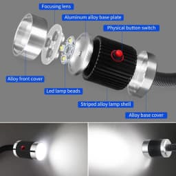 9W LED CNC Machine Lathe Light with Magnetic Base Flexible Gooseneck Work Lamp