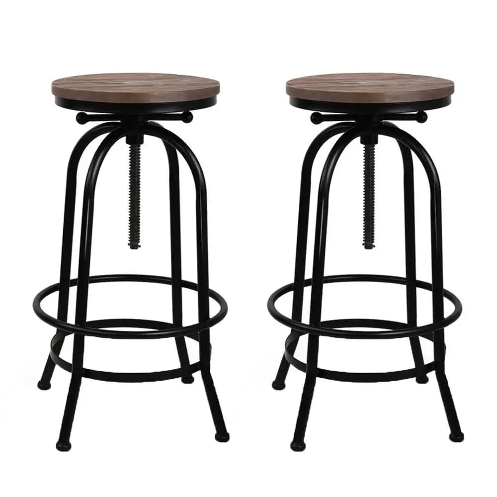Adjustable Wood Bar Stool Set for Kitchen Counter and Dining Room Modern Swivel Seat with Backrest Solid Wood Legs Indoor Home Use