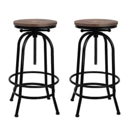 Adjustable Wood Bar Stool Set for Kitchen Counter and Dining Room Modern Swivel Seat with Backrest Solid Wood Legs Indoor Home Use