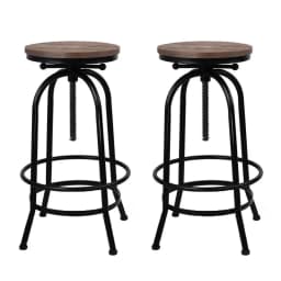 Adjustable Wood Bar Stool Set for Kitchen Counter and Dining Room Modern Swivel Seat with Backrest Solid Wood Legs Indoor Home Use