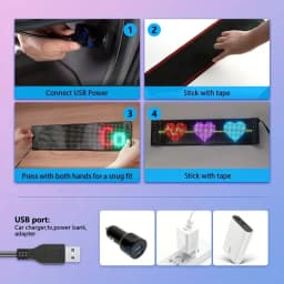 DIY Car Dynamic LED Smart Colorful Eye Lamp Soft Screen App Control Devil's Eye