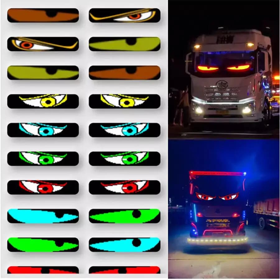 DIY Car Dynamic LED Smart Colorful Eye Lamp Soft Screen App Control Devil's Eye