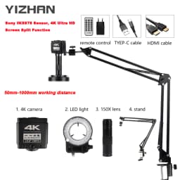 Yizhan 4K 60MP Soldering Microscope HD 1080P Digital Microscope 48MP HDMI USB Interface 1-150X Lens Remote Control 5-100cm Work