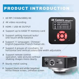Yizhan 4K 60MP Soldering Microscope HD 1080P Digital Microscope 48MP HDMI USB Interface 1-150X Lens Remote Control 5-100cm Work