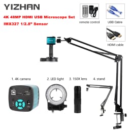 Yizhan 4K 60MP Soldering Microscope HD 1080P Digital Microscope 48MP HDMI USB Interface 1-150X Lens Remote Control 5-100cm Work
