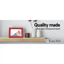 Floating Wall Shelf Set of 3 Solid Oak Wood Display Shelves for Home Storage and Decor