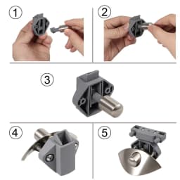 5X Half Moon Handle Caravan RV Cupboard/ Drawer Zinc Alloy Push Lock Latch Knob