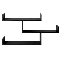 3 Tier Black Floating Wall Shelf Space Saving Wall Mounted Display Organizer for Home Bedroom Kitchen Bathroom Storage