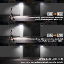 Intelamp Long Life 1300LM 4000mah Outdoor Solar Lights 6H Charge Lighting All Night With Two Motion Sensors 180° Wide-Angle Large Solar Panel Solar Lamp IP65 For Street Garden Path Yard Wall