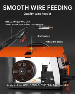 HITBOX HBM200 Welder 3 in 1 Welding Machine LIFT TIG/MMA/MIG Non Gas Semi-automatic Inverter Welder Synergy Tool For Gasless Soldering 220V